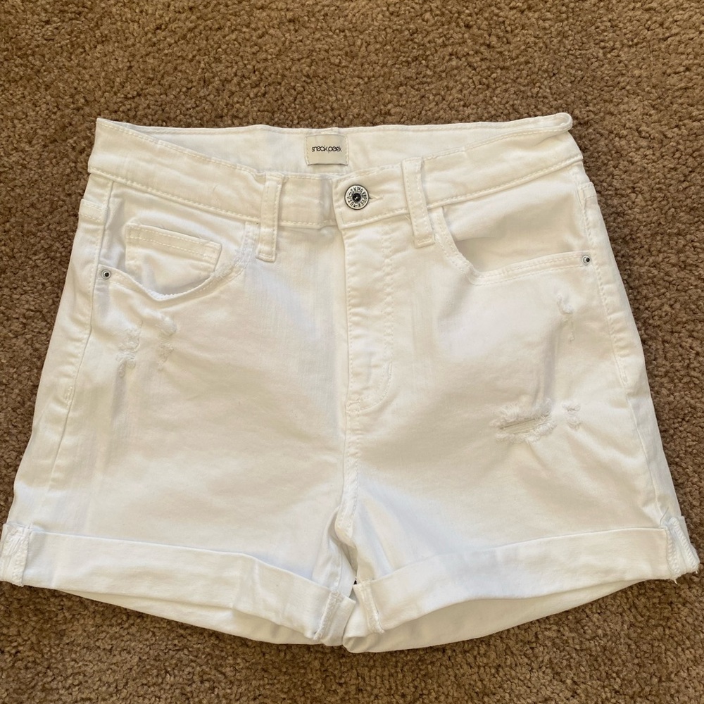 Sneak Peek Women's White Jean Shorts